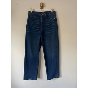 Alexander Jane Womens Wide Leg Stretch Jeans Dark Wash High Rise Size Large